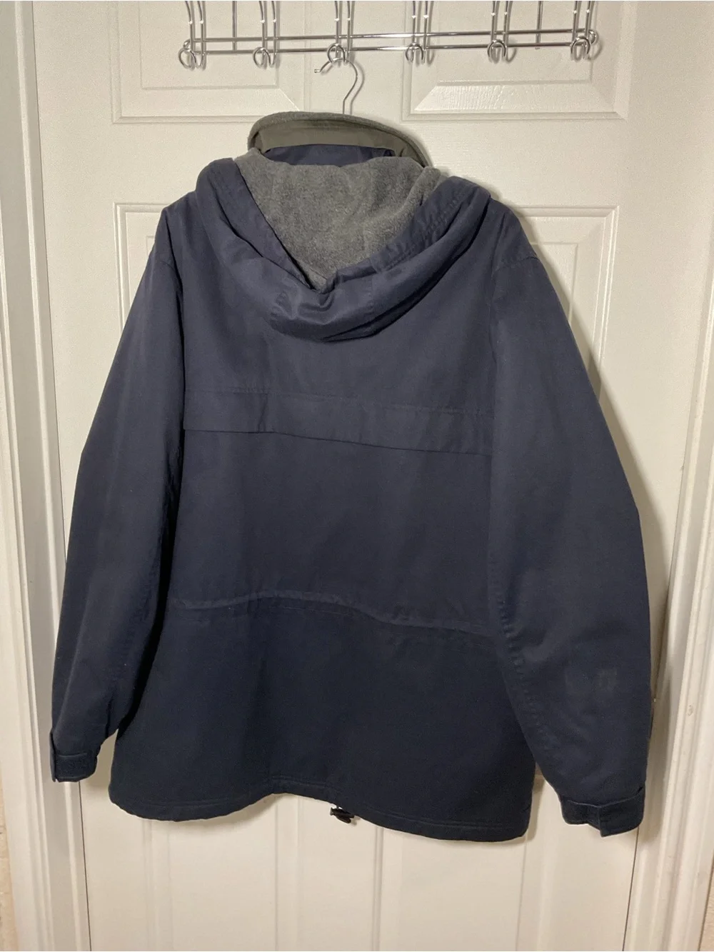 Pacific Trail Men’s XL Hooded Fleece Lined Utility Jacket Navy Removable Hood Ou
